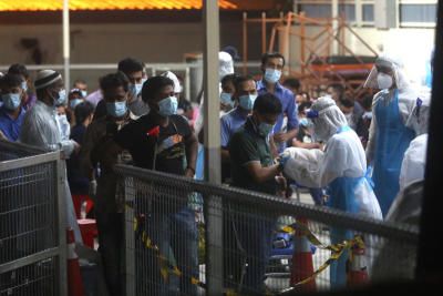 Top Glove factory workers in Meru, Klang