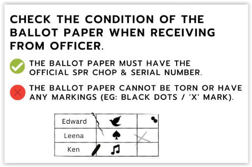 Check ballot paper before voting